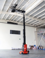 Plateforme élévatrice verticale télescopique hydraulique pliable à mât unique, à large application, électrique, 9m/10m, pour le nettoyage des murs-rideaux en verre