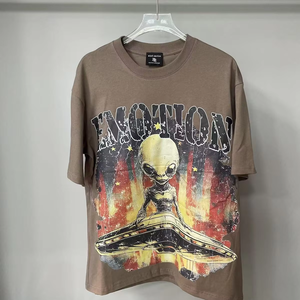 Urban Style Acid Wash Retro Distressed Regular Fit <b>High</b> Quality Breathable Quick Dry Anti-Wrinkle 100% Cotton <b>Men's</b> <b>T</b>-<b>Shirt</b> - Product Image 6