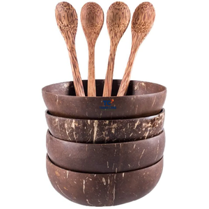 Juego de cucharas y cuencos de cáscara de coco, caja de cartón con logotipo personalizado, precio al por mayor barato - Product Image 2