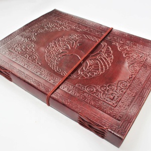 Celtique en cuir véritable gaufré A5/A6 Tree Life Journal de voyage 100 feuilles cahier à couverture rigide pour les affaires/bureau Scrap Note - Product Image 5