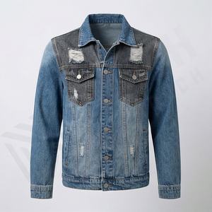Veste en jean pour homme OEM, veste décontractée pour femme, vêtement d'extérieur d'automne, boutonnée, surdimensionnée, tendance de l'hiver, streetwear, couleur personnalisée - Product Image 1