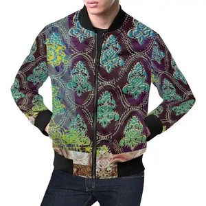 Chaqueta de bombardero de vuelo con patrón de bordado cómodo clásico de moda para hombres al por mayor con colores y tamaños personalizados - Product Image 1
