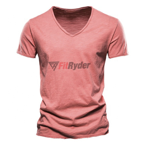 Camisetas cómodas con cuello en V y logotipo personalizado, camiseta lisa informal de secado rápido para gimnasio, tela de punto transpirable, tarifa al por mayor - Product Image 4