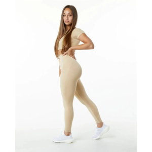 "Mallas de yoga elásticas de cintura alta para mujer para entrenamiento y gimnasio Pantalones suaves y cómodos" - Product Image 5