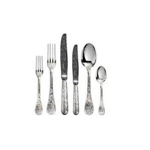 Juego de cubiertos de estilo real de nuevo diseño, cubiertos rústicos mate plateados de acero inoxidable, diseño informal de estilo occidental, mango hecho a mano - Product Image 1