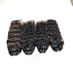 Vente en gros d'extensions de cheveux humains 100% vierges indiens Temple Remy Grade noir soyeux ondulé style de vague de corps brut non transformé - Product Image 2