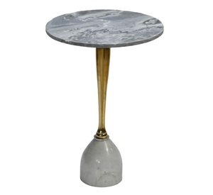 โต๊ะอลูมิเนียมทรงกลมพร้อมพื้นไม้และหินอ่อนสีทองโต๊ะกาแฟโลหะสำเร็จรูปทรงกลมสำหรับเฟอร์นิเจอร์บ้าน - Product Image 4