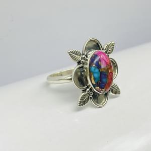 Anillo de turquesa de Dalia Natural, anillo de plata hecho a mano, anillo de diseñador, anillo de Plata de Ley 925, anillo de compromiso, anillo de boda - Product Image 4