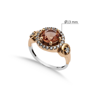 Joyería turca otomana estilo auténtico diseño redondo anillo sultanita CZ piedra plata hecho a mano al por mayor - Product Image 2