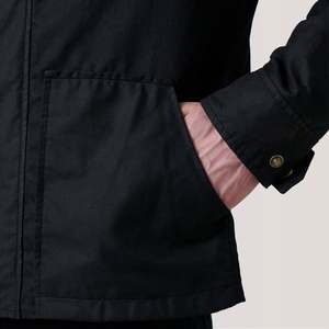 Marlo Black Canvas Hooded Work <b>Jacket</b> Reversible Zippered Water Proof with Embroidered Patchwork Vintage Style From XS to 6XL - Product Image 6