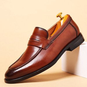 Zapatos de negocios de cuero para hombre, calzado formal clásico de estilo sencillo que combina con todo, cómodo para reuniones de oficina, zapatos de vestir - Product Image 2