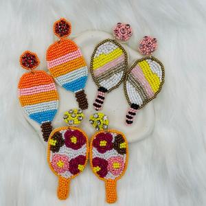 Pendiente de diseño de flor bordada hecha a mano, joyería étnica exquisita para mujer, hermosas combinaciones de colores de artesanías MD - Product Image 4