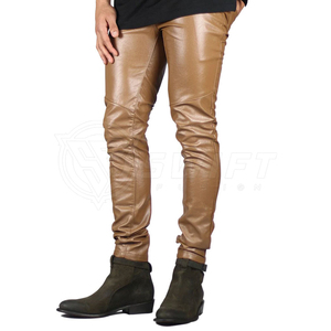 กางเกงลำลองหนังของผู้ชายเอวระดับกลางติดกระดุมปิดบินน้ำหนักเบาปรับแต่งโลโก้ได้ดีไซน์ล่าสุด2025 - Product Image 6