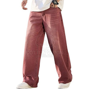 กางเกงยีนส์ผู้ชายไซส์ใหญ่ทรงหลวมสำหรับใส่กลางแจ้ง กางเกงยีนส์ผู้ชายทรงหลวมสำหรับออกกำลังกาย ผ้าฝ้าย 100% กางเกงผู้ชาย - Product Image 1