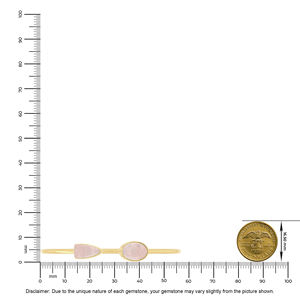 Premium <b>Solid</b> 18K <b>Gold</b> High Finish Trendy Adjustable Twister Bracelet Rose Quartz Oval Bullet Cab Luxury Unisex Gift - Product Image 2