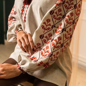 Indian summer Wear Women Ukrainian <b>Dress</b> Puff <b>Long</b> Stylish Sleeve round Neck best model Embroidered Ukrainian <b>Dress</b> With Belt - Product Image 1