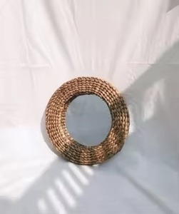 Miroir en rotin en forme de fleur standard miroir mural décoratif au design naturel pour chambre à coucher salon bon prix - Product Image 4