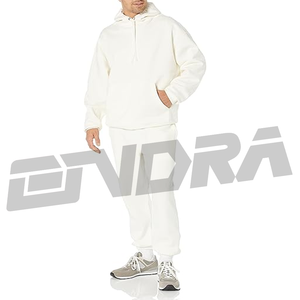 ชุดวอร์มสีขาวสำหรับผู้ชายชุดกีฬาแบบสวมหัวชุดใส่เล่นกีฬาระบายอากาศได้ดีเครื่องแต่งกายแนวสตรีทชุดใส่ไปยิมแบบลำลองใส่วิ่งทันสมัย - Product Image 1