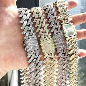 Cadena de eslabones cubanos de plata 925 personalizada, cadena de diamantes de moissanita estilo Hip Hop de raperos grandes chapada en oro amarillo de 14K para regalos - Product Image 4