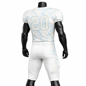 Wholesale Sublimation American Football Uniform Custom <b>Marble</b> Jersey Set Breathable Teamwear Padded Pants OEM Factory Price - Product Image 2