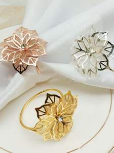 Rond de serviette design tournesol personnalisé élégant accessoires décoratifs de table anneau de serviette vaisselle mariage et fête porte-serviettes - Product Image 3