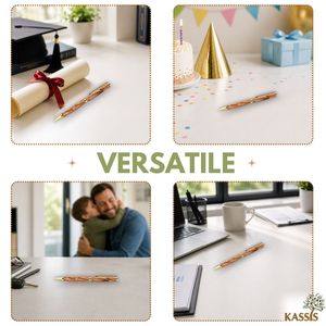 Stylo à bille personnalisé en bois d'olivier, gravure sur mesure, cadeau d'entreprise, fait main, encre bleue de Bethléem, 13 cm, Kassis - Product Image 6