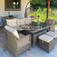 Annapark Florida Ensemble de sièges en rotin café/crème pour le jardin extérieur
