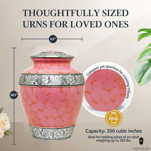 Urna Funeraria de Estilo Europeo Americano en Color Rosa Plateado para Cenizas Humanas, Capacidad de 220 Pulgadas Cúbicas, Ecológica, Duradera y con Diseño Personalizable - Product Image 5