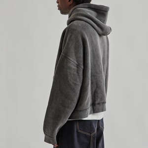 Sweat-shirt à capuche lavé pour homme, <span class=keywords><strong>molleton</strong></span> biologique, sweat-shirts à capuche pour homme, <span class=keywords><strong>coton</strong></span> <span class=keywords><strong>pur</strong></span>, sweat-shirt à capuche personnalisé - Product Image 2