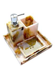 New Arrival Handcrafted Resin Bathroom Accessory <b>Set</b> Economical Bathroom Decor Organizer of 4 <b>Soap</b> Tray for Home Use - Product Image 3