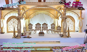 Mandap de Madera Perfecto para Bodas Indias en el Reino Unido, Hermoso Mandap con Tema de Bajirao Mastani, Último Modelo de Mandap Asiático para Bodas en Nueva York - Product Image 5