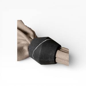 Black Marble <b>Napkin</b> <b>Ring</b> With Faceted Modern Shape And Natural Veining For Elegant Table Decor Unique - Product Image 1