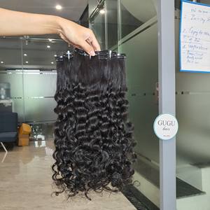 Extensions de cheveux humains de couleur noire naturelle sans couture Clip cheveux vierges bruts au prix de gros - Product Image 1