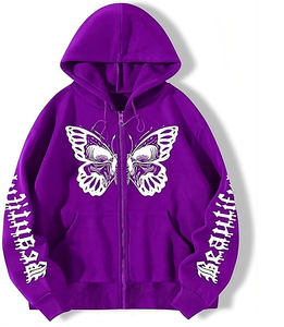 เสื้อฮู้ดสวมหัวโอเวอร์ไซส์ปักลายหินขนแกะแบบสวมหัวไหล่ตกน้ำหนักมากสำหรับฤดูหนาว - Product Image 1