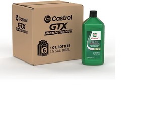 Castrol GTX High Mileage 10W-40 Aceite de motor sintético completo Paquete de 6 1 cuarto de galón cada uno para automóviles más antiguos y motores de alto kilometraje - Product Image 1
