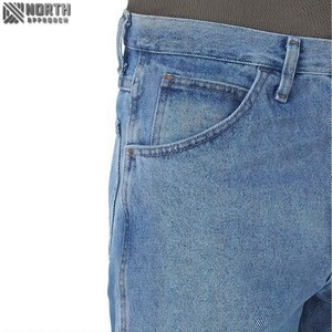 2025 High Street Trending Hip Hop Personnalisé En Gros Hommes Denim Jeans 100% Coton Coupe Droite À La Mode Déchiré Logo Personnalisé - Product Image 4
