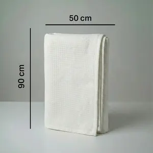 Ensemble de 2 serviettes de toilette et de visage en coton uni de qualité supérieure - Douces et polyvalentes pour la maison, la cuisine, l'hôtel, la plage - 50x90 cm - Product Image 1