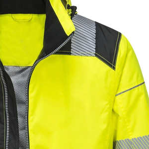 Veste de travail d'hiver de haute qualité en polyester, bomber réfléchissant de sécurité, vêtements de travail, capuche dissimulée, rembourrée, imperméable - Product Image 4