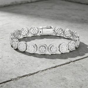 Pulsera de Lujo con Incrustaciones de Diamantes Moissanite VVS, Chapada en Rodio, Plata de Ley 925, Estilo Hip Hop, Unisex - Product Image 6