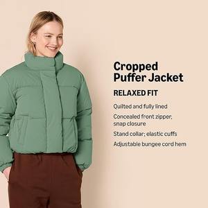 แจ็กเก็ตแบบบุนวมสำหรับผู้หญิงใส่ในชีวิตประจำวันเสื้อนอกบุผ้าไนล่อนตกแต่งโลโก้ลวดลายทึบผ้าทอวางด้านหน้า - Product Image 3