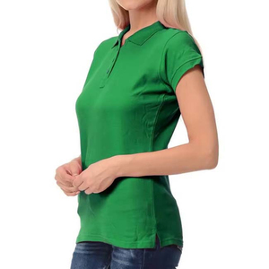 100% algodón de verano para mujer, camisa Polo de manga corta, diseño ajustado, camisas fabricadas con botones superiores transpirables de alta calidad - Product Image 2