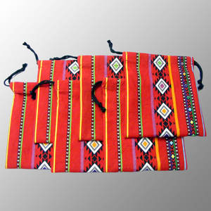 <b>Digitally</b> Printed Canvas Drawstring Pouches Wedding Bags Jewelry Coin Cosmetics and Gift Packing Drawstring Pouches - Product Image 1