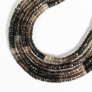 Perles de coupe de pierres précieuses en quartz fumé perles en forme de disque à facettes brin 7-8mm perles de guérison perles de pierres précieuses pour la fabrication de bijoux - Product Image 5