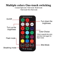 Ampoule LED T10 W5W en silicone RGB 5050 6SMD, lumière latérale en forme de coin, dôme, lecture, éclairage décoratif, télécommande pour voiture, moto
