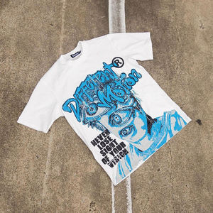 T-shirt Hip Hop Unisexe Coupe Classique Personnalisé en Gros, Broderie/Sérigraphie/Impression 3D, Manches Courtes, Streetwear Tricoté 100% - Product Image 4