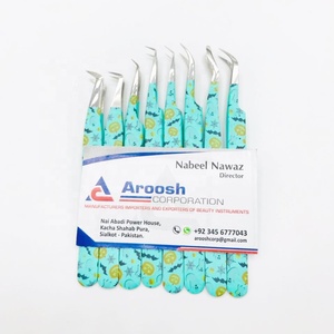 Ensemble de pinces à cils professionnelles de haute qualité avec logo personnalisé, revêtement papier, en acier inoxydable massif, pointe fine pour extensions de cils, PVC - Product Image 5