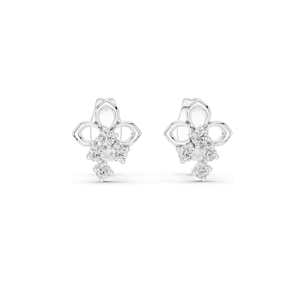 Boucles d'oreilles élégantes en diamants de laboratoire 0,082 ct, clarté VVS-VS EF, or 18 carats, 14 carats, 10 carats et argent 925, or rose, or jaune, or blanc - Product Image 2