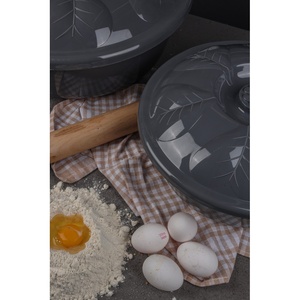 Recipiente Redondo Decorativo de Plástico PP para Mezclar Masa, con Tapa Floral, Ecológico, Hermético, de 5.5L, para Almacenamiento de Alimentos, Especias y Repostería - Product Image 3