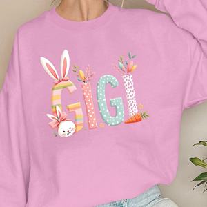 GIGI Sudaderas con letras grandes y juguetonas para mujer Tela de punto informal estampada - Product Image 4