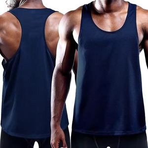 2024 hombres transpirable Casual gimnasio camiseta sin mangas logotipo personalizado Fitness entrenamiento músculo Stringer camiseta sin mangas de punto Culturismo - Product Image 5
